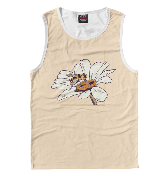 Майка для мальчика с изображением Bee flower цвета Белый