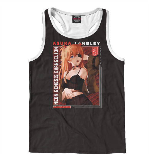 Мужская майка-борцовка с изображением Аска. Evangelion цвета Белый