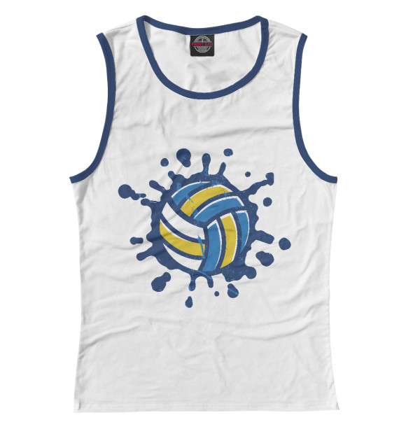Женская майка с изображением Volleyball Splash цвета Белый