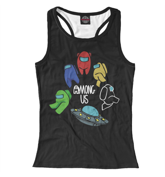 Женская майка-борцовка с изображением Among Us цвета Белый