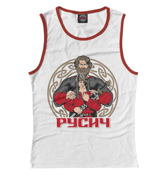 Женская майка с изображением Русич цвета Белый