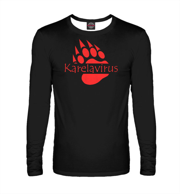 Мужской лонгслив с изображением Karelavirus цвета Белый