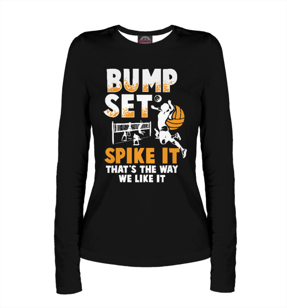 Женский лонгслив с изображением Bump Set цвета Белый