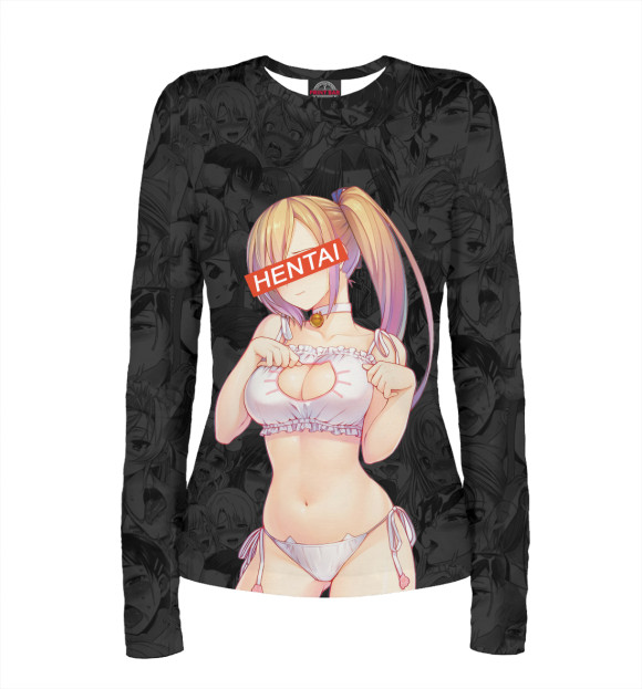 Женский лонгслив с изображением Hentai цвета Белый