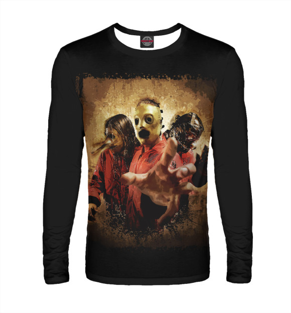Мужской лонгслив с изображением Slipknot цвета Белый