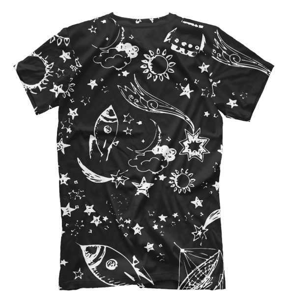 Мужская футболка с изображением ЕКАТЕРИНА космос цвета Белый