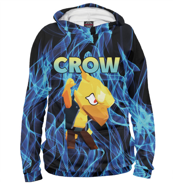 Женское худи с изображением Brawl Stars Crow \ Огонь цвета Белый