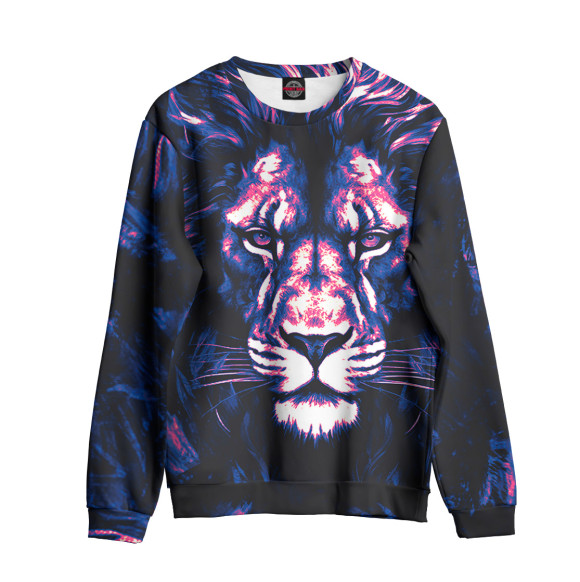 Женский свитшот с изображением Лев цвета Белый