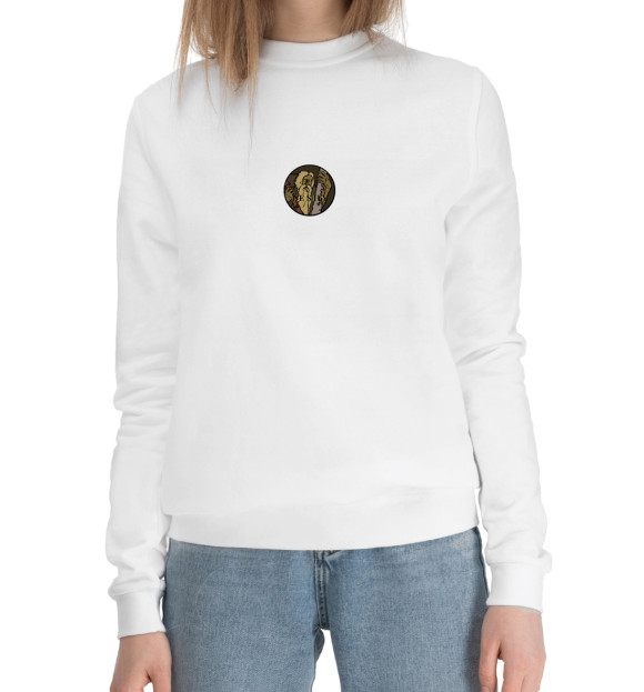 Женский хлопковый свитшот с изображением Leshy цвета Белый