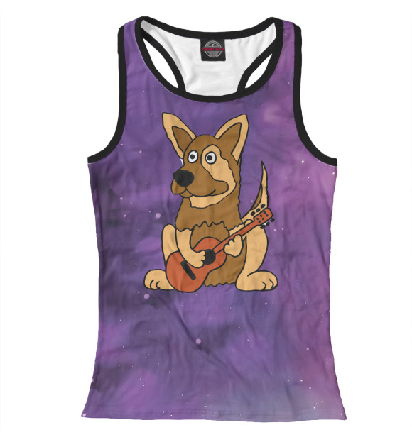 Женская майка-борцовка с изображением German Shepherd Puppy цвета Белый