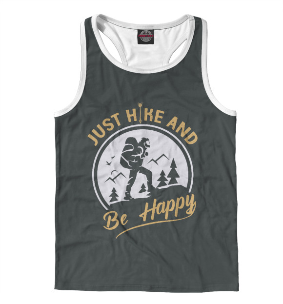 Мужская майка-борцовка с изображением Поход цвета Белый