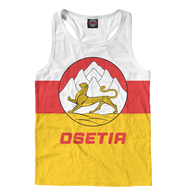 Мужская майка-борцовка с изображением Северная Осетия Алания цвета Белый
