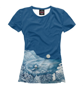 Женская футболка Волшебная зима в Муми-Доле