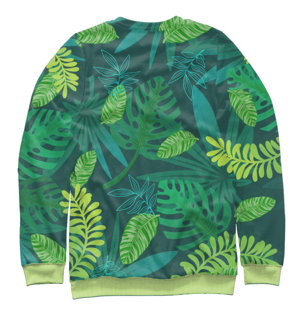 Мужской свитшот с изображением Тропические листья из серии тропики цвета Белый