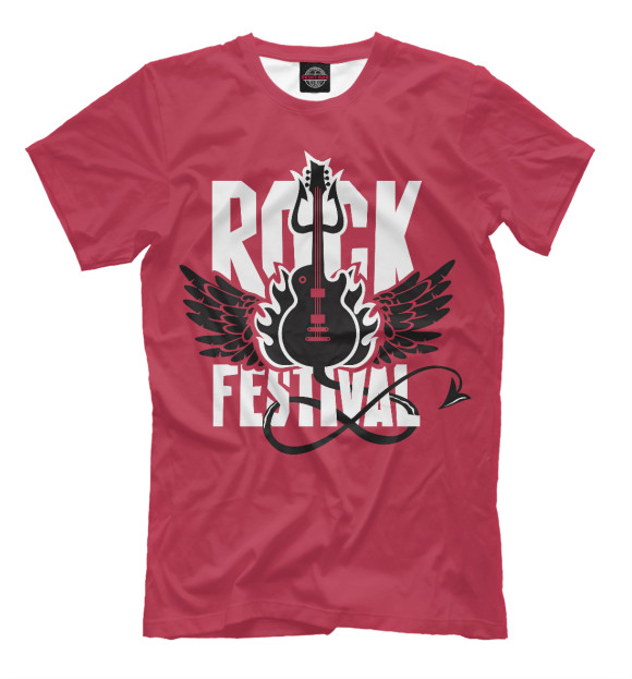 Мужская футболка с изображением Rock Festival цвета Белый