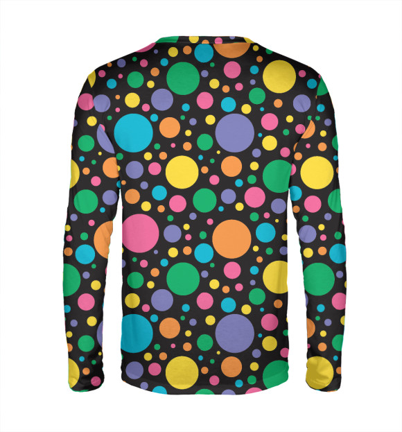 Мужской лонгслив с изображением Разноцветные шарики цвета Белый