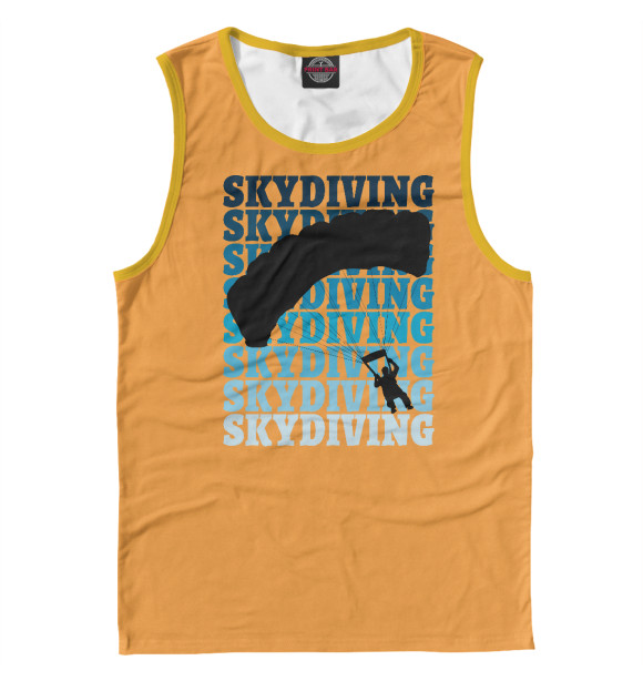 Мужская майка с изображением Skydiving цвета Белый