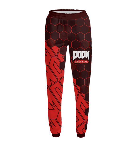 Женские спортивные штаны с изображением Doom Eternal / Дум Этернал цвета Белый