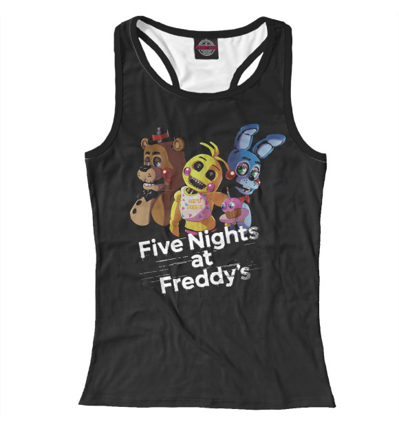 Женская майка-борцовка с изображением Five Nights at Freddy's цвета Белый