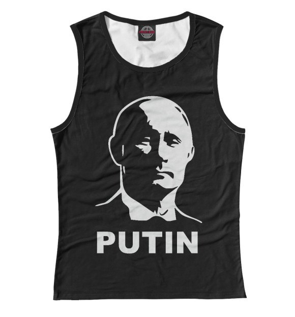 Женская майка с изображением Putin цвета Белый