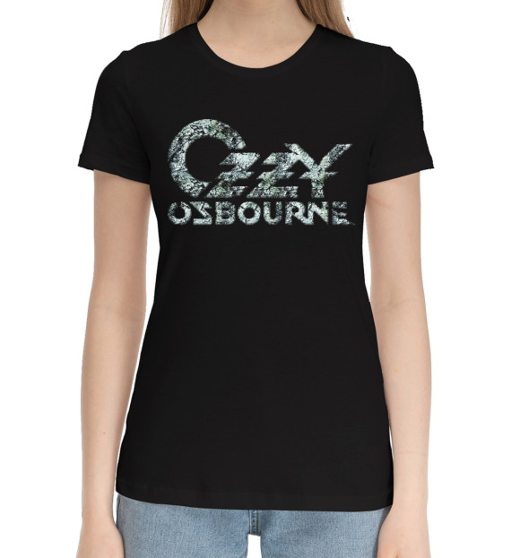 Женская хлопковая футболка с изображением Ози Озборн цвета Черный