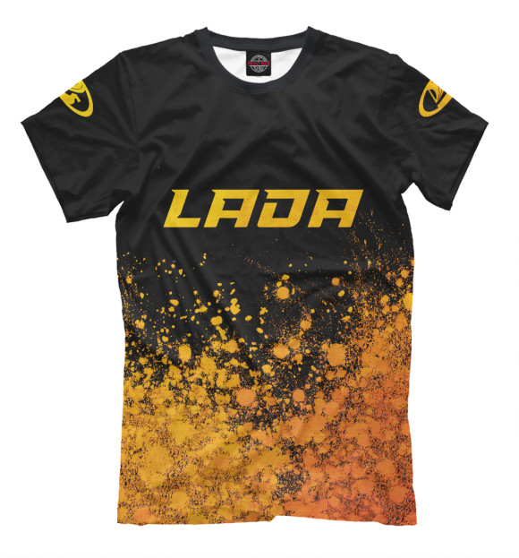 Мужская футболка с изображением LADA Gold Gradient цвета Белый