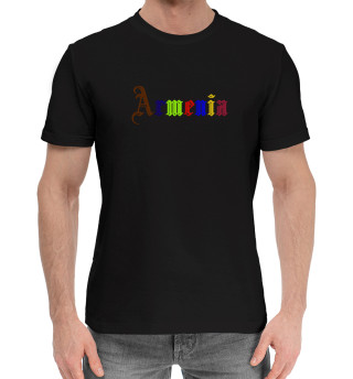 Мужская хлопковая футболка Armenia color letters