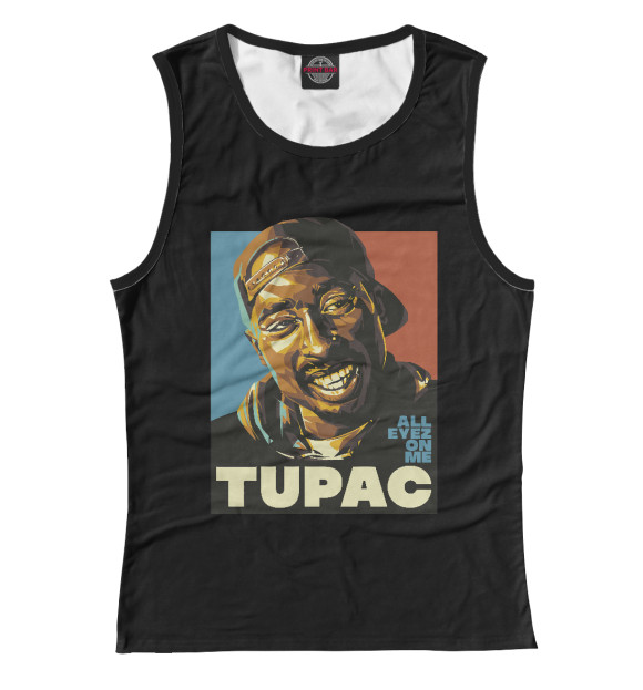 Майка для девочки с изображением 2Pac цвета Белый