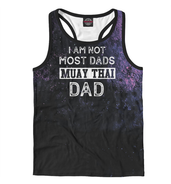 Мужская майка-борцовка с притом Muay Thai Dad Nakmuay цвета Белый Мужская майка-борцовка с изображением Muay Thai Dad Nakmuay цвета Белый