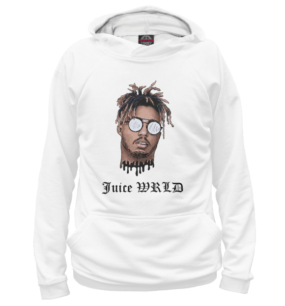 Мужское худи с изображением Juice WRLD цвета Белый