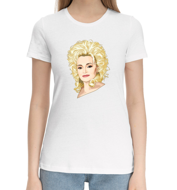 Женская хлопковая футболка с изображением Надежда Кадышева цвета Белый