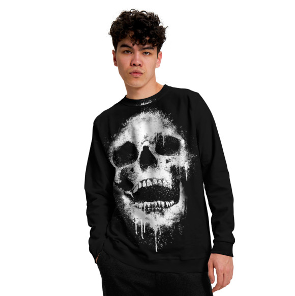 Мужской свитшот с изображением Evil Skull цвета Белый