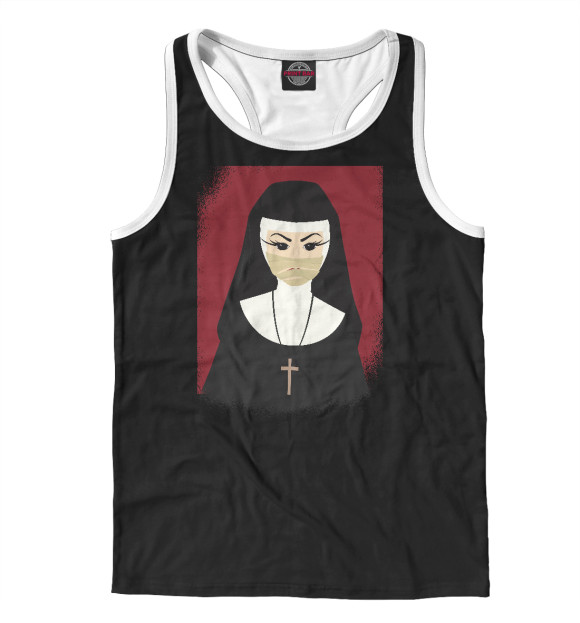 Мужская майка-борцовка с изображением Halloween nun цвета Белый