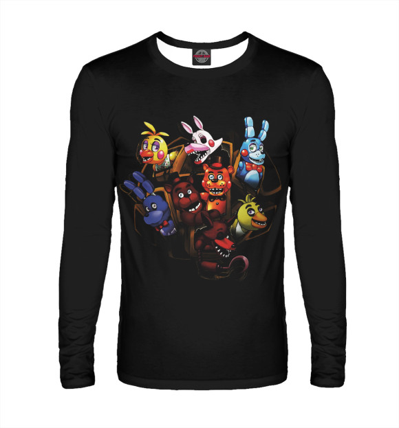 Мужской лонгслив с изображением Five Nights at Freddy's цвета Белый