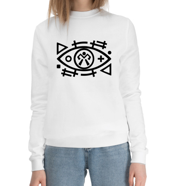 Женский хлопковый свитшот с изображением Химера цвета Белый