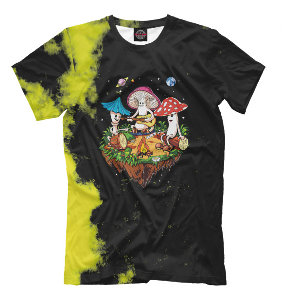 Футболка для мальчиков с изображением Hippie Mushrooms Camping цвета Белый