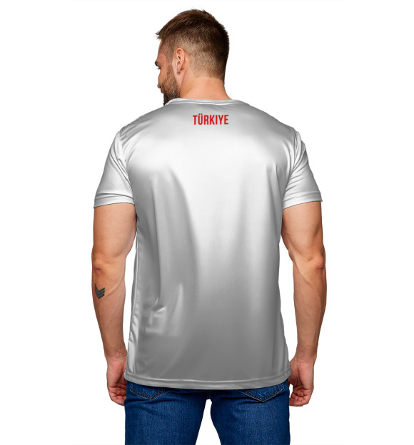 Мужская футболка с изображением Сборная Турции 2024 домашняя цвета Белый