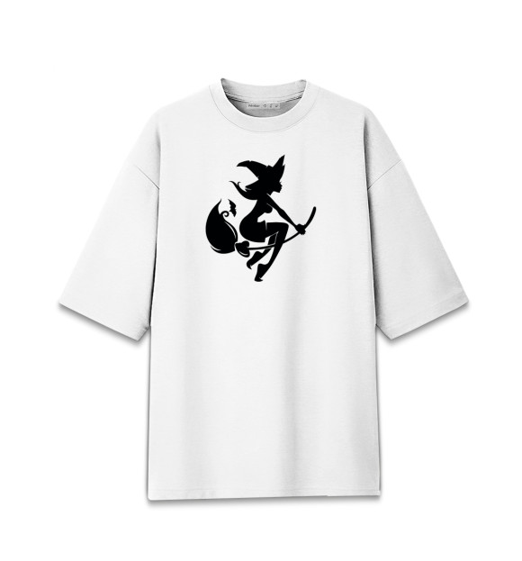 Женская футболка оверсайз с изображением Ведьма Witch цвета Белый