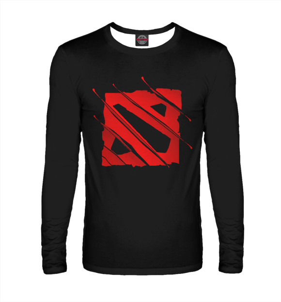 Мужской лонгслив с изображением Dota 2 цвета Белый