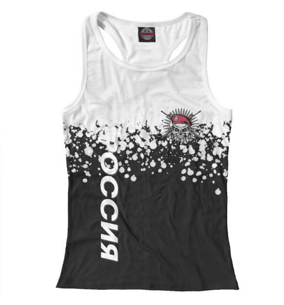 Женская майка-борцовка с изображением Спецназ (skull) цвета Белый