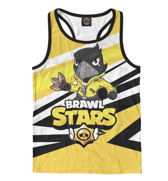 Мужская майка-борцовка с изображением Brawl Stars цвета Белый