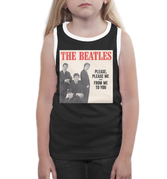 Майка для девочки с изображением The Beatles - Please Please Me цвета Белый