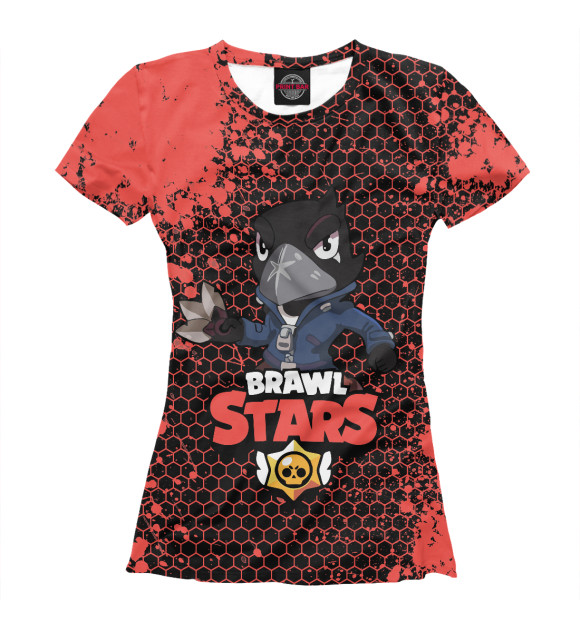 Футболка для девочек с изображением Brawl Stars Crow цвета Белый