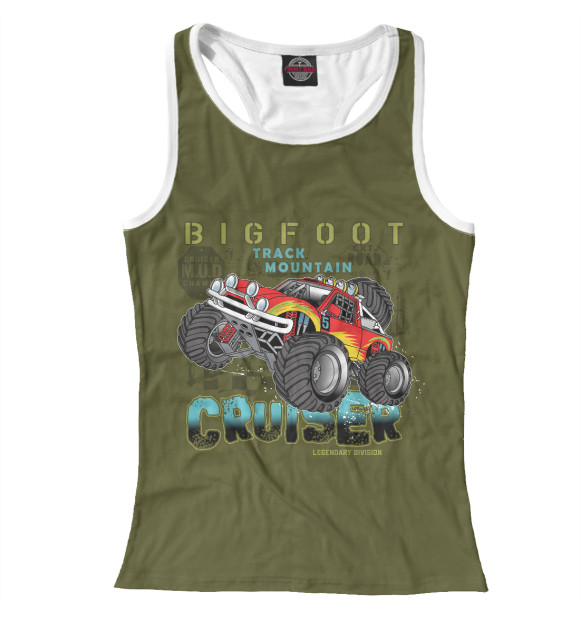 Женская майка-борцовка с изображением BIGFOOT цвета Белый