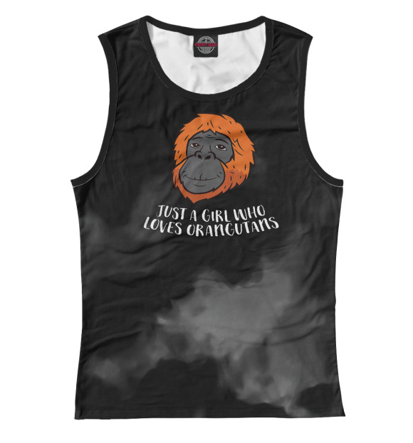 Майка для девочки с изображением A Girl Who Loves Orangutans цвета Белый