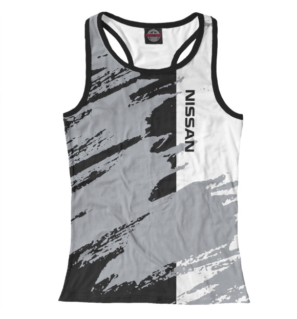 Женская майка-борцовка с изображением Nissan цвета Белый