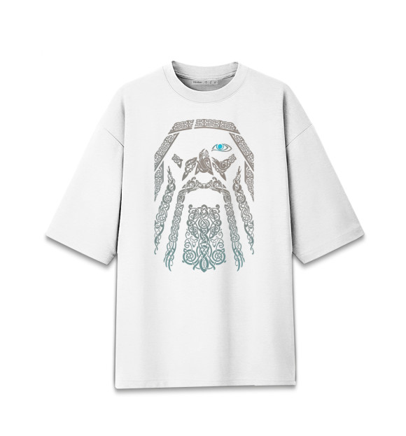 Женская футболка оверсайз с притом Один цвета Белый Женская футболка оверсайз с изображением Один цвета Белый