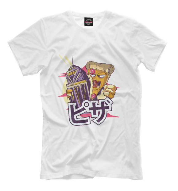 Мужская футболка с изображением Pizza Kong цвета Белый