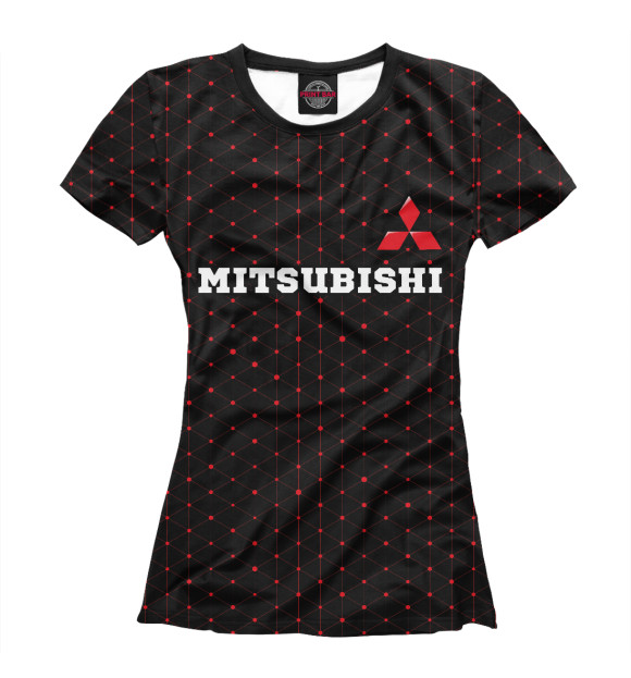 Футболка для девочек с изображением Митсубиси | Mitsubishi цвета Белый
