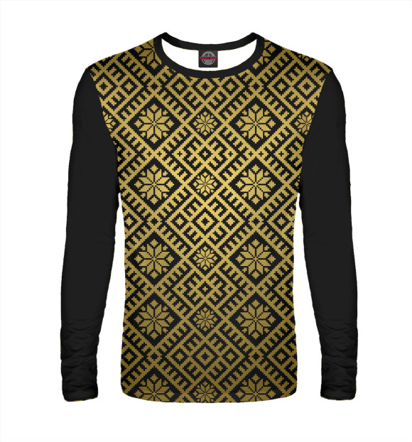 Мужской лонгслив с изображением Обереги Славян цвета Белый